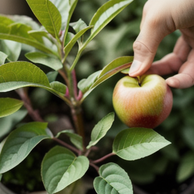 Potted apple tree