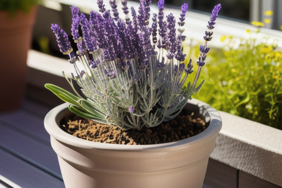 Lavender plant in a pot