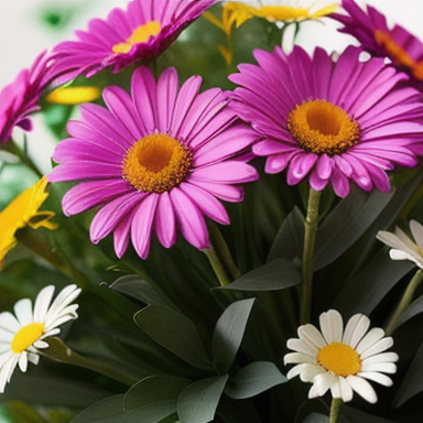 Bouquet of colorful daisies