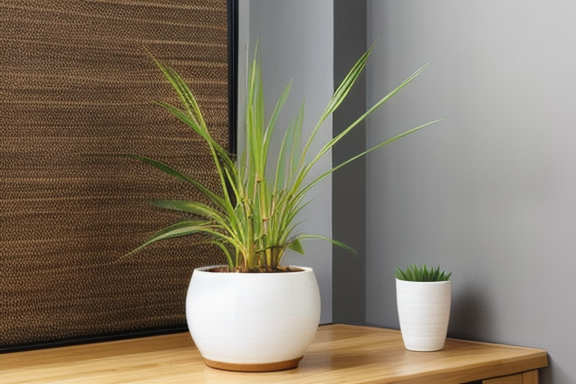 Bamboo lucky plant in a ceramic pot