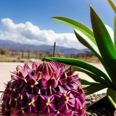 A healthy pitaya plant growing in a sunny spot