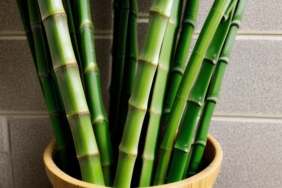 Bambu da sorte com folhas trançadas