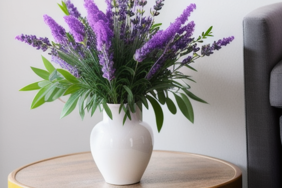 Lavender plant in a vase