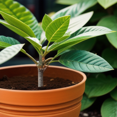 Tangerine sapling in a pot