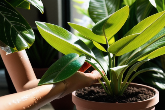 Plant being watered