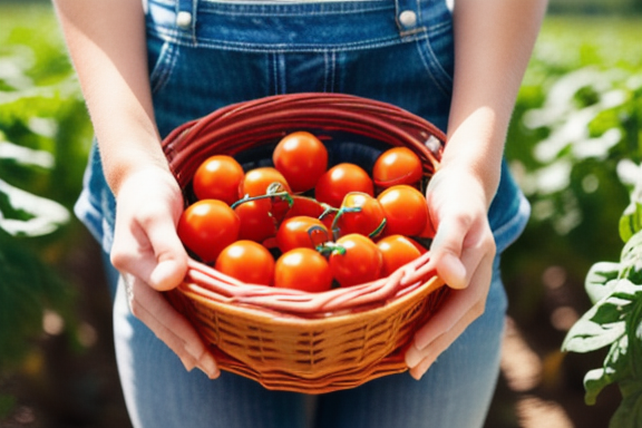 Colheita de tomates cereja