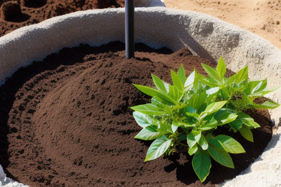 Preparando o substrato para plantar mirra