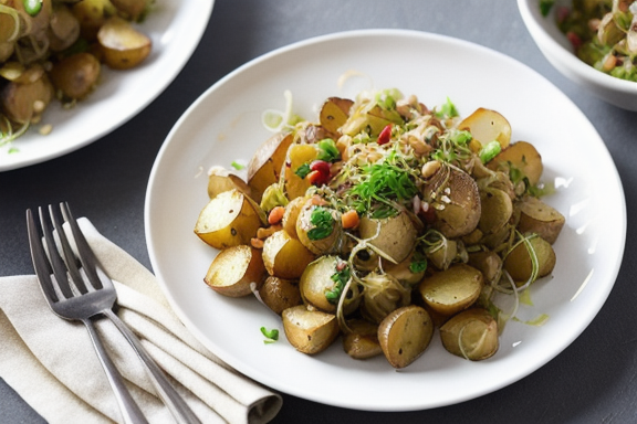 Batatas saudáveis com brotos